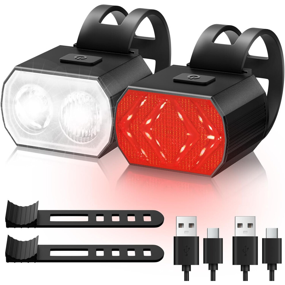 Photos - Climbing Gear LED Bike Light, Front and Rear USB Rechargeable, Waterproof Bike Light, Fits Most Bikes