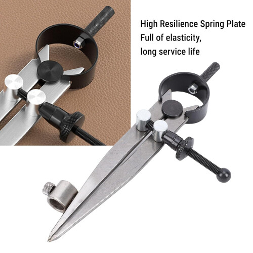 Wing divider, adjustable lockable spring-loaded divider bracket with pen holder, for woodworking and leather drawing 2