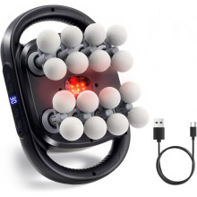 Massage Gun with Red Light, 16 Electric Muscle Massager Heads with 9 Modes and 30 Adjustable Speeds, Portable Back Massager Relieves Muscle Tension an