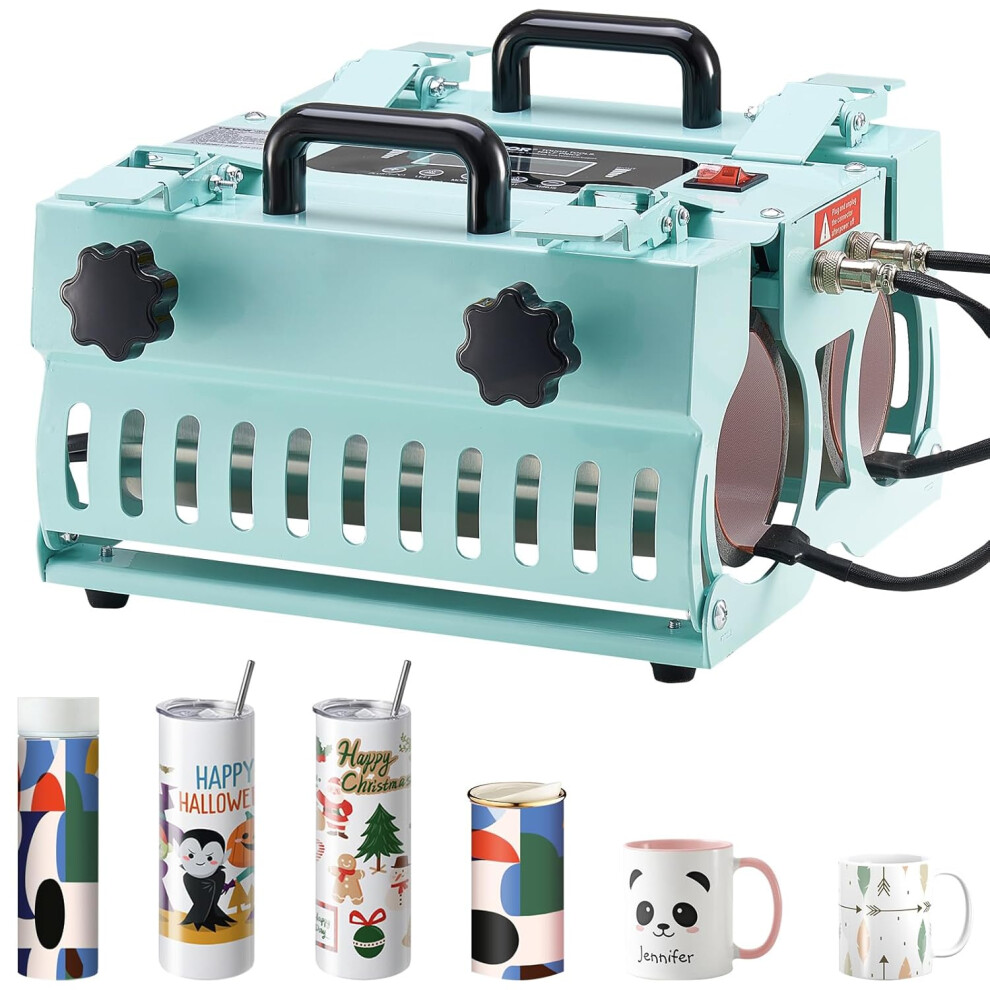 Heat Press For Mugs 32.5-89 Cl Diameter 75-85 Mm, 2-Station Sublimation Machine, Fast And Even Heating, Two Independent Display Screens, For Transferr 4027070128386