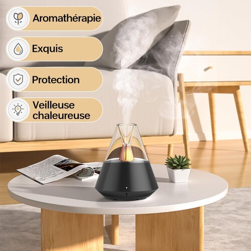 Elektrische etherische olie diffuser, ultrasone etherische olie diffuser - aromatherapie, stille diffuser van 25 dB met LED-verlichting, afstands 1