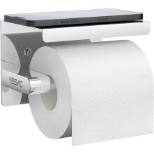 Porte-rouleau de papier toilette en acier inoxydable 304, installation par vis ou adhésif haute brillance 3M