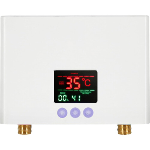 Mini chauffe-eau instantané électrique, chauffe-eau instantané, petit chauffe-eau instantané avec affichage LED de la température, chauffe-eau de