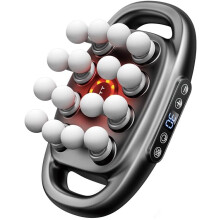 Electric massage gun with 16 and 8 heads, ergonomic handheld design, 30 levels and 3 modes for legs, arms, waist, back, buttocks and the whole body