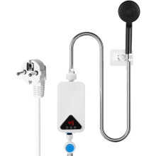 5500W Tankless Instant Water Heater with Shower Kit, 220V Instant Water Heater with LCD Digital Display and Touch Buttons, Suitable for Shower, Bathro