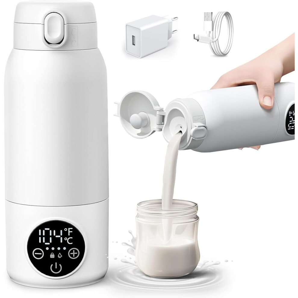 Portable Wireless Baby Bottle Warmer 500Ml, Fast Warming Of Water Or Milk, Portable Bottle Warmer With Constant Temperature, Adjustable Temperature, F Shenzhenshiwusongmaoyiyouxiangongsi