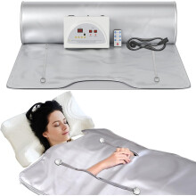 Infrared Sauna Blanket, 2 Zones, Far Infrared Sauna Blanket, 220V, Home Spa Far Infrared Therapy Thermal Blanket for Body Massage, Detoxification, Fit