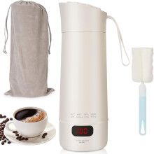 Mini Portable Electric Travel Kettle 400ml, Portable Electric Kettle, Fast Heating Cup, 304 Stainless Steel with 4 Adjustable Temperature Settings, fo