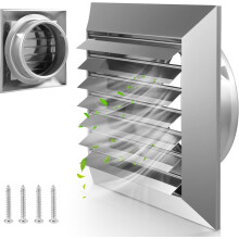 Grille de ventilation de 120 mm avec moustiquaire, clapet anti-retour en acier inoxydable 304, résistante aux intempéries, pour conduit de ventil