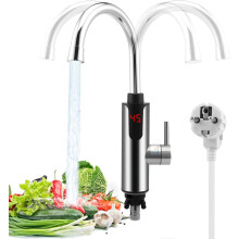 Instant stainless steel water heater - 3300 W - Tankless electric kitchen faucet - With LCD temperature display - Stainless steel kitchen faucet