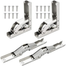 PCS 90 Degree Full Overlay Folding Hinges Stainless Steel Door Hinges Invisible Kitchen Cabinet Hinges with 16 Screws for Closet Cabinet Door 6.8*6.8*
