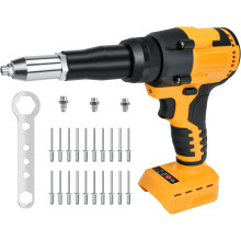 Dewalt 20V draadloze klinknageltang, 1/8", 5/32", 3/16" borstelloze klinknageltang, 20 klinknagels en LED-lampje, 3 adapters automatische elektri