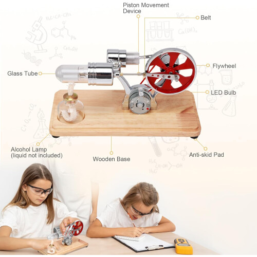 Stirling engine kit, Mini hot air steam engine model building kits, School education science kits 1