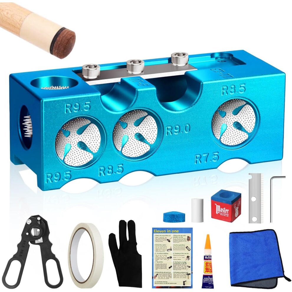 Photos - Other Inventory 11-in-1 Aluminum Alloy Pool Cue Tip Shaper, Professional Cue Stick Tool Kit, Accessories for Replacing and Shaping Cue Tips