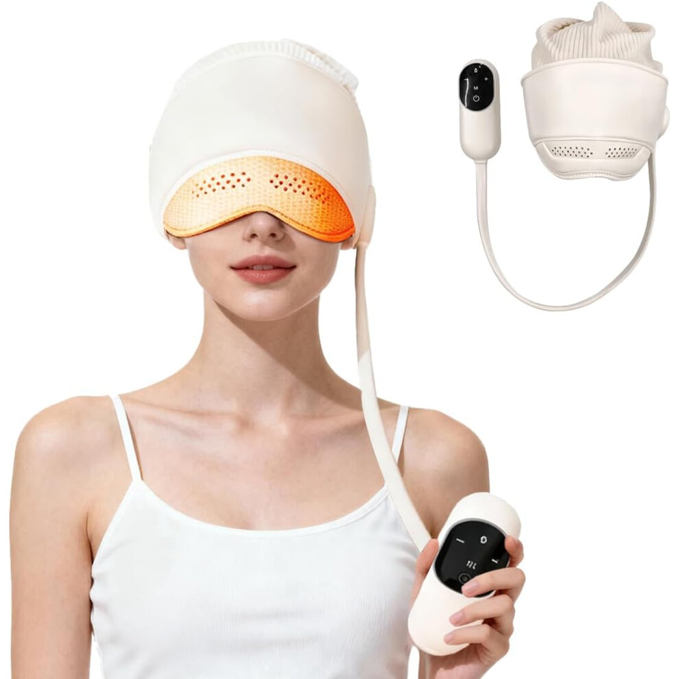 Shenzhenshiwusongmaoyiyouxiangongsi Electric Head Massager, Cordless Rechargeable Head Massager With Eye Heating, 360 Coverage, 4 Modes And 3 Heat Settings To Relieve Headaches And Rela