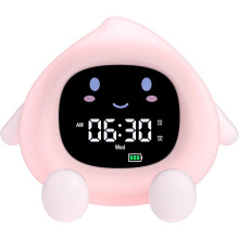Réveil éducatif jour/nuit pour enfants avec 2 alarmes, luminosité d'écran réglable, format 12/24 heures, fonction snooze, alarme lumineuse 7 coul