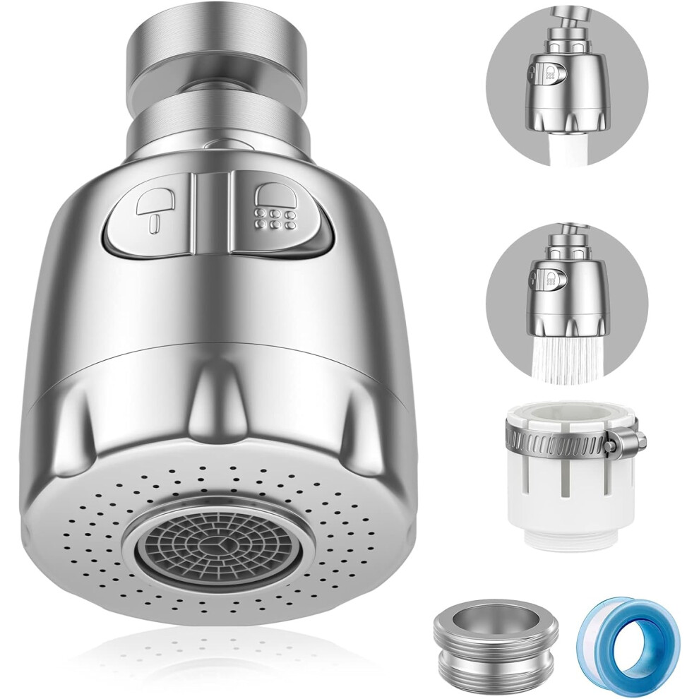 Faucet Aerator, Faucet Foamer, 360 Swivel Faucet, Faucet Aerator, Water Saving Faucet Filter Regulator Spray Head Nozzle For Kitchen Bathroom, 2 Mode 4027070125453