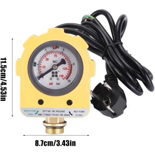 220V 0~10 bar Electronic Switch Adjustable Pressure Switch Unit for Water Pump 1
