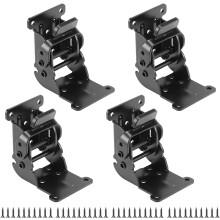 4PCS Folding Table Leg Supports, 90 Self-Locking Hinges, Folding Leg Brackets, Corner Brace for Folding Workbench Legs, Black