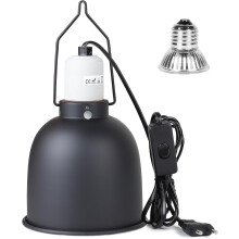 E27 Dome Terrarium Heat Lamp with 1 x 25W Bulb, Aluminum Reflector Heat Lamp for Turtles, Snakes, Lizards, Cockatoos, Chameleons, Succulents, etc.