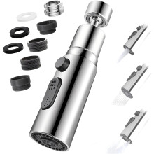 Kraanbeluchter, 360 draaibare keukenkraanmondstuk met 3 sproeistanden, waterbesparende kraanbeluchter, waterbesparende adapter voor badkamerkraa