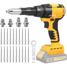 Dewalt 20V Cordless Rivet Gun Compatible with Battery, Brushless Rivet Gun 3/16" 5/32" 1/8" with LED Light, Adjustable Speeds and 20 Rivets, Portable