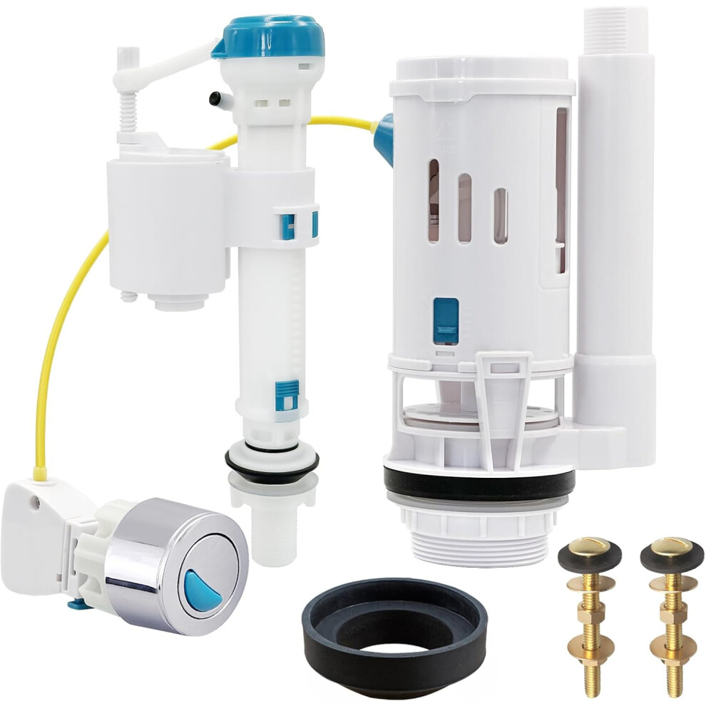 Replacement Toilet Flushing System, Dual Flush And Toilet Tank Filling Kit With Ldual Universal Flushing Tank Valve, 2" Outlet 4027070132055