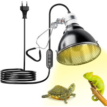 Éclairage pour reptiles, lampe chauffante pour terrarium E27 200 W avec dôme, réflecteur, abat-jour pour lampes infrarouges (UVA/UVB), ampoule no