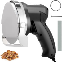 Electric Kebab Slicer, 80W Handheld Doner Kebab Shawarma Cutter Machine, Adjustable Cutting Thickness from 0-8mm, 10cm Blade Width, for Rotisserie Sho