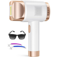 3-in-1 IPL hair removal device, laser hair removal device with 9 energy levels, automatic gliding mode, 999,900 flashes, IPL laser hair removal for fa