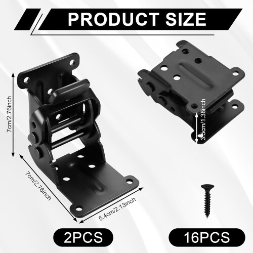 4PCS Folding Table Leg Supports, 90 Self-Locking Hinges, Folding Leg Brackets, Corner Brace for Folding Workbench Legs, Black 1