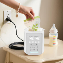 10-in-1 bottle warmer with smart thermostat and nightlight. Heats up quickly in 2-5 minutes, steam sterilizes, and automatically shuts off. For breast