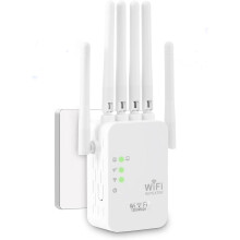 WiFi Extender Range Booster 1200Mbps, Dual Band 5GHz and 2.4GHz WiFi Repeater, WiFi Signal Amplifier with 6 Antennas and 2 LAN/WAN Ports for Home and