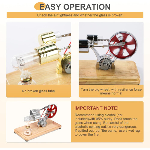 Stirling engine kit, Mini hot air steam engine model building kits, School education science kits 2