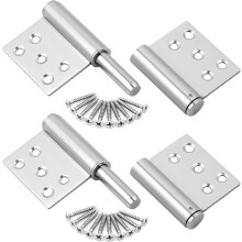 2 stuks 5 inch zware deurscharnieren in zilverkleurig chroom roestvrij staal, 360 graden openingshoek, voor kastdeuren/kleine deuren/lades/ramen/