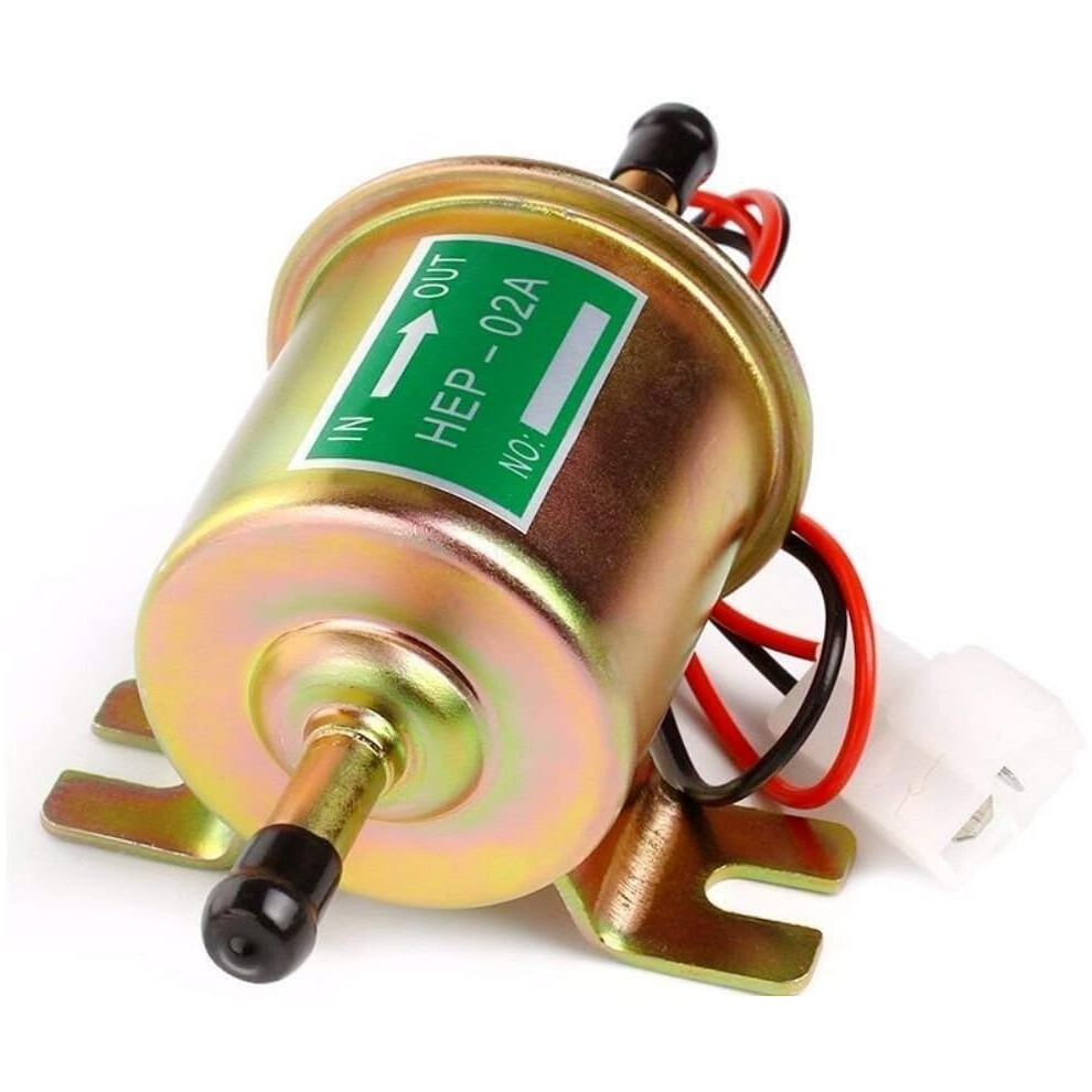Universal Electric Fuel Pump, Low-Pressure Inline Diesel/Gasoline Pump, Metal Pump Module, Bolt Fixing, Inline Wire For Gasoline/Diesel, Hep-02A, Silv 4027070132666