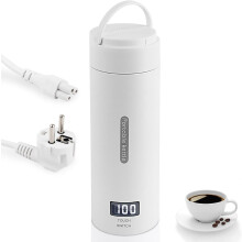 500ML Portable Electric Kettle, Electric Water Cup, Heated Travel Mug, with Temperature Control, Stainless Steel Kettle, 220V, Multiple Temperature Se