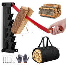Manual Log Splitter, Wall-Mounted Log Splitter, Wood Splitter, Low-Cost Firewood Cutter for Home and Outdoor Use