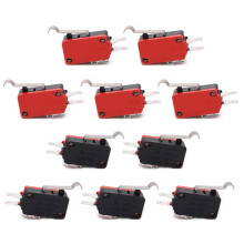 Lot de 10 micro-interrupteurs de fin de course momentanés à bras coudé SPDT à action brusque pour Arduino 250 V 16 A V-154-1C25