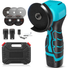 16.8V Cordless Mini Angle Grinder, Mini Grinder Tool with 2x2000mAh Batteries, 19800 RPM, 5 Cutting Discs, 3"/76mm Side Disc, Grinder for Cutting, Pol