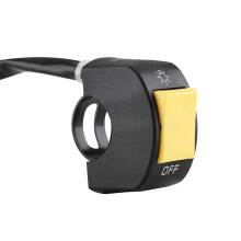 Motorfiets stuurschakelaar, 7/8 inch universele montage LED koplamp aan/uit schakelaar met autoknop (geel)