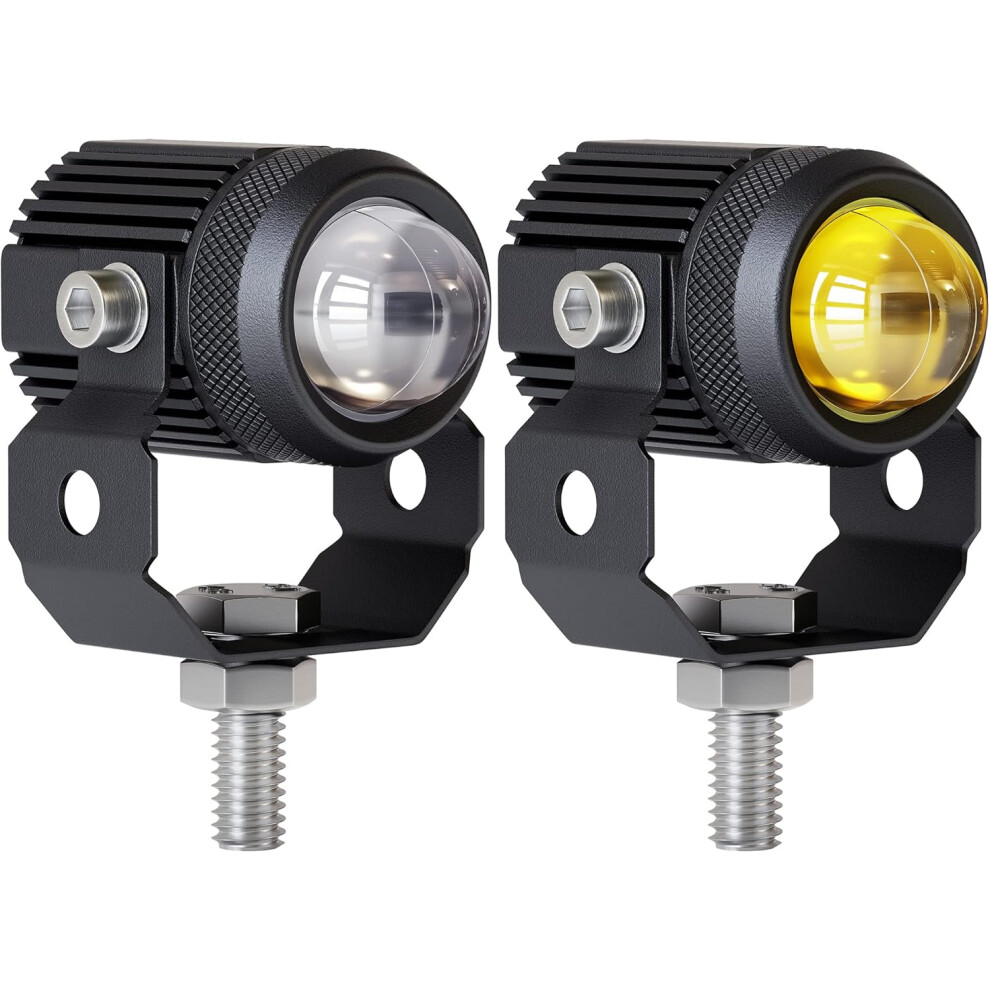 2Pcs Motorcycle Led Driving Fog Lights 60W And Led Pods Projector Lights 1.3" Auxiliary Projector, Compatible With Tractor Truck Atv Utv S White/Amber 4027070134332