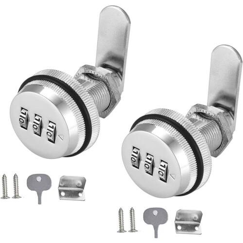2 Pieces Security Drawer Mailbox, Cam Cabinet Code Lock, Keyless Cam Lock, Combination Lock, for Cabinet Drawer Mailbox