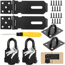 Lot de 2 verrous à clip pour cadenas avec cadenas et vis, verrou de porte en acier inoxydable avec clé, clip pour cadenas robuste, verrou étanche