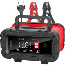 20A 12V/24V Smart Car Battery Charger with LCD Screen for Car, Motorcycle, Truck, LiFePO4, AGM, Gel, Wet
