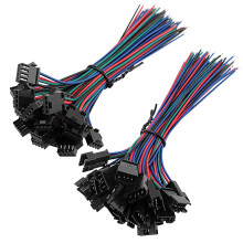 20 Paar JST SM 4-polige 2,54 mm Rastermaß Stecker- und Buchsenadapter mit 150 mm Elektrokabel für LED-Beleuchtung