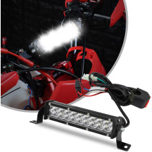 LED-lichtbalk voor crossmotoren, 7-inch (10-30V) met dubbel bereik, breedstraler en spotbundel, inclusief kabelboomset voor crossmotoren, pitbike