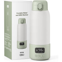 Draagbare reisflessenwarmer - Moedermelk- en waterflessenwarmer, snel opwarmende melkwarmer, grote inhoud van 17 oz (ca. 70 ml)