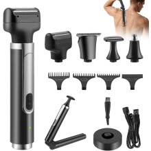 Men's Electric Back Shaver, 4-in-1 Back Shaver, Men's Trimmer with Folding Handle, Cordless Body Hair Trimmer, Body Shaver, Intimate Back Shaver