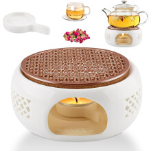 Ceramic teapot warmer, tea warmer for teapots, small warmer with tea light holder for teacups and teapots, white (without tea light, without teapot)